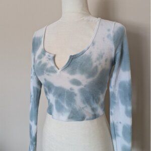 Garage waffle knit tie dye crop top